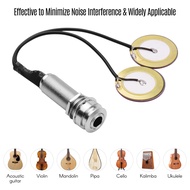 Acoustic Guitar Pickup Adhesive Instrument Pickup Mini Transducer with 1/4 Inch Jack for Violin Mandolin Ukulele