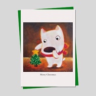 聖誕卡片/狗狗/手繪卡片(附信封)