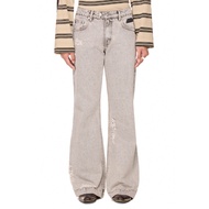 Unisex flared wash JEANS - BEUTER WASHED FLARE JEANS - GRAY