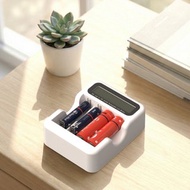 AA/AAA 二合一充電式鋰電池4入+液晶顯示充電器/專用電池收納盒組