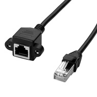 Ethernet Extension Cable, EC45030AK RJ45 Male to Female Ethernet LAN Network Extension Cable Black -