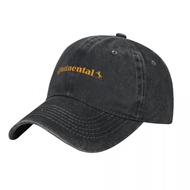 Continental logo Adult Washed Cowboy Hat 100% Cotton Curved Brim Sun Hat Simple Casual All-Match Neu
