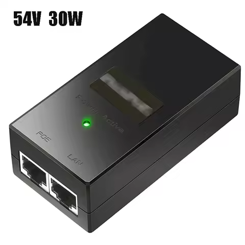 30W 60W 90W Gigabit PoE++ Injector Adapter Midspan IEEE 802.3bt/at /af, 10/100/1000Mbps RJ45, 48V-55