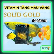 Solid Gold 10g - Yellow Color enhancing Vitamin for Arowana and discus fish - Arowana Color Enhancer