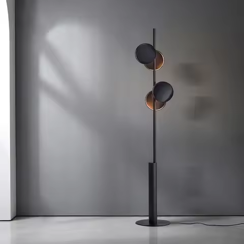 Nordic Postmodern Art Black Wrought Iron LED Floor Lamp Living Room Dining Room Corner Decorative Li