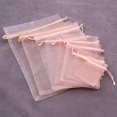 10pcs 17x23 20x30 25x35 30x40 35x50cm Organza Bags Wedding Birthday Party Candy Chocolate Bags Chris