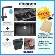 Blanco Etagon 700-U Kitchen Sink With Blanco Linus Mixer Tap Package (Free Rail Tray + Waste System + Cutting Board)