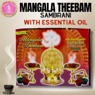 Mangala Theebam Sambrani with Essential oil 3-in-1 Sambrani Cups 12 Pcs | Sandal, Thulasi, Rose