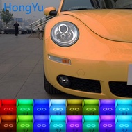 Headlight Multi-color RGB LED Angel Eyes Halo Ring Eye DRL RF Remote Control for Volkswagen VW Beetl