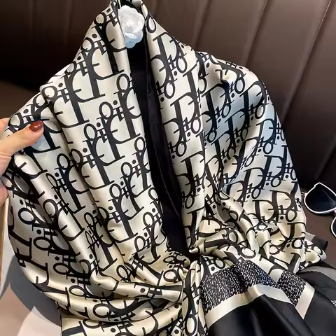 180x90cm Women Printed Long Silk Satin Scarf Shawl Headbands Headscarf Neckties Neckerchief Beach To