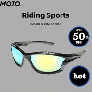 MOTO แว่นกันแดดกันลมกันระเบิด UV สำหรับผู้ชายและผู้หญิง,แว่นปั่นจักรยานกลางแจ้งกีฬา