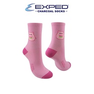 Exped Ladies Fashion Cotton Charcoal Crew Length Socks 4f0924 Prism Pink
