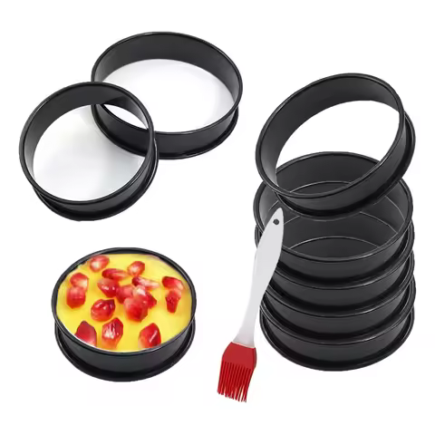 8Pack Crumpet Rings Nonstick English Muffin Rings 3.15 Inch - Stainless Steel Double Rolled Tart Rin