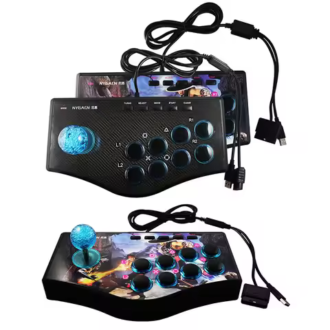 FULL-Retro Arcade Game Rocker Controller Usb Joystick For Ps2/Ps3/Pc/Android Smart Tv Built-In Vibra
