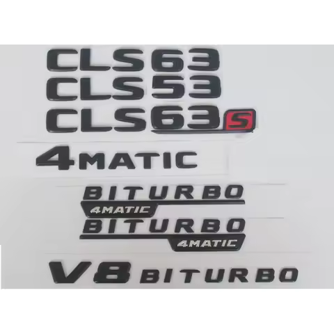 Black W218 C218 X218 C257 C219 CLS53 CLS63 Symbols V8 BITURBO 4MATIC Emblems Badges