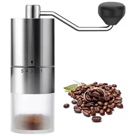 ABJN-Portable Manual Coffee Grinder Adjustable Coffee Grinder Conical Burr Grinder