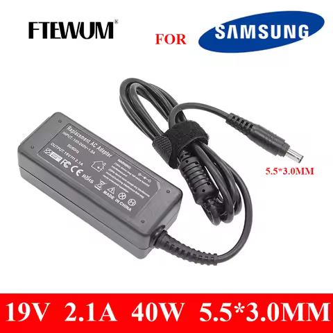 19V 2.1A 40W 5.5*3.0mm AC DC laptop Adapter Charger power supply For Samsung Sense 630 pro 680 850 N