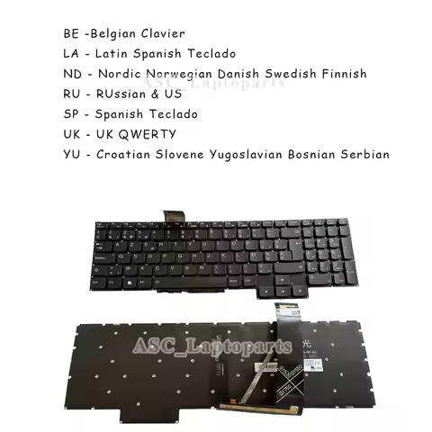 Belgian LA Spanish Nordic Russian UK Croatian Keyboard for Lenovo Legion 5-15ITH6 5-17ARH05H , 5-15A