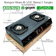 Kompor Hitam Ri-522C Ri 522 C Rinnai 2 Tungku Kompor Gas Rinai Ri 522C