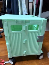 全新 40L 綠色 摺疊式 購物車 四輪