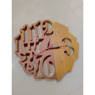 Teak wood wall clock / bobokan wood wall clock / carved wall clock / wall clock