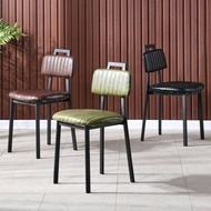 Household minimalist iron art retro industrial style Nordic light luxury restaurant chair backrest dining table chair mahjong chair