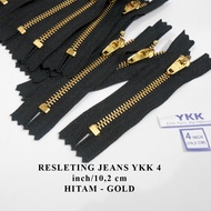 YKK Gold Jeans Zipper 4 inches 10 cm/