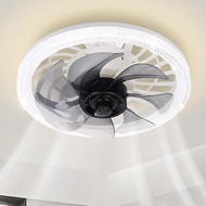 ECILY LED 3-in-1 Ceiling Fan Fan light Intelligent Remote Control Ceiling Fan With E27 Light For Liv