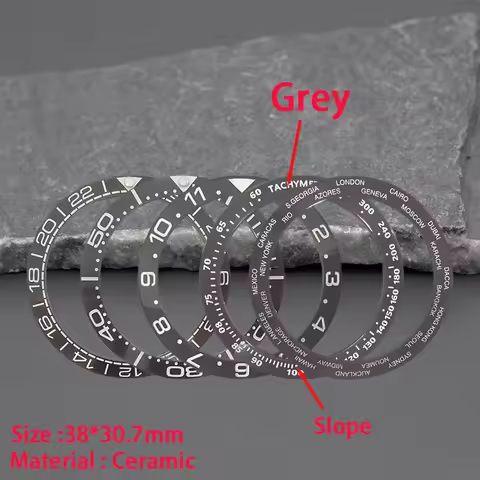 38*30.7mm Imitation Meteorite Gray Ceramic Bezel Insert Watch Accessories For SKX007 SUB GMT OMEGA M