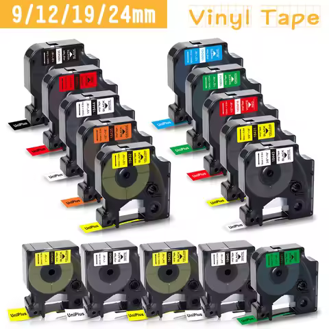 UniPlus 18444 18431 18443 Fit Dymo Rhino Label Tape Vinyl Industrial Tape 18432 18445 18433 for Dymo