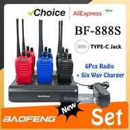 Baofeng BF-888S Walkie Talkie With 888S Six Way Charger EU/US/UK UHF Portable Amateur Long Range Min