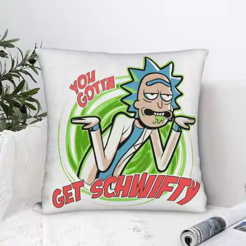 R-Rick and M-Morty Pillowcase Cushion Cover Gift YOU GOTTA GET SCHWIFTY Throw Pillow Case Cover Home