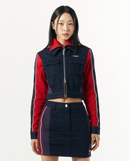 NERDY - Áo khoác denim nữ tay dài phom croptop Mix Track PNES24TR14-58