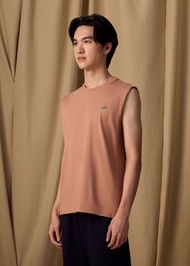 CROCODILE MOCHA MOUSSE BROWN CUSTOM FIT SLEEVELESS TANK เสื้อยืดคอกลมแขนกุดสีนำ้ตาลมอคค่ามูสทรงคัสตอ