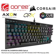 CORSAIR K70 RGB TKL CHAMPION SERIES OPTICAL MECHANICAL GAMING KEYBOARD PBT DOUBLE SHOT PRO KEYCAPS -