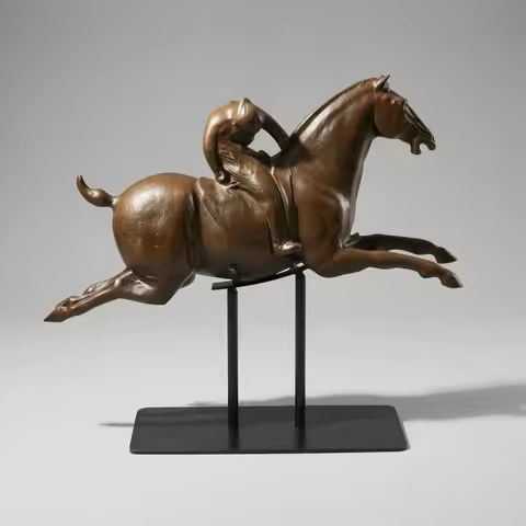 Polo Player Sculpture Resin Horse and Jockey Statue Horse Jockey Statue Decorative Home Decor Fine W