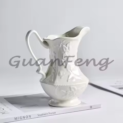 Modern French vase ins style ceramic high value light luxury dried flower arrangement water raising 