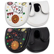 Embroidery Poker Chips 777 Leather Magnetic Golf Center Shaft Mid Mallet HeadCover Fit LAB Golf DF3 