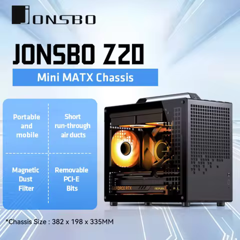 JONSBO Z20 MATX ATX PC Case Chassis 20L Detachable Handle Case 163mm Air-Cooled Graphics Card Type-C