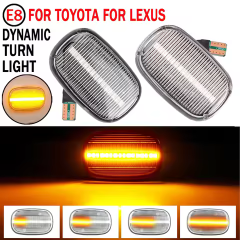 2pcs Dynamic Led Side Marker Flowing Turn Signal Light Panel Lamp for Toyota Corolla E10/E11/E12 Yar