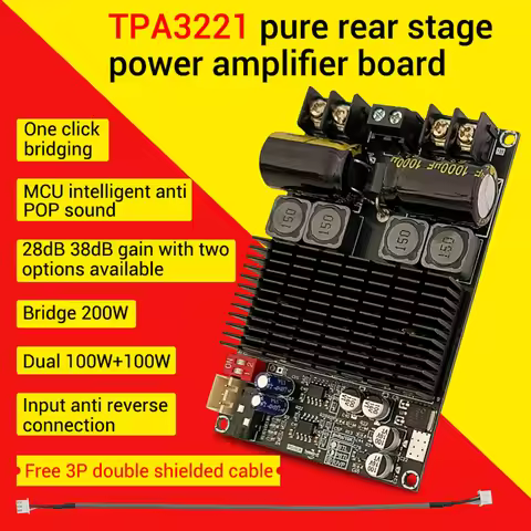 DC 10-30V ZK-2001 Pure Post Amplifier Board Dual Channel 100W+100W/Bridge Mono 200W Amplifier Chip T