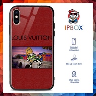 LV IPBOX Printed Iphone Tempered Glass Case for iPhone 11/11ProMax/12Mini/6S/6/7/8Plus/12ProMax/X/Xr