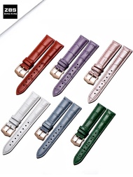 Genuine leather watch strap women's fashion universal cowhide substitute Tissot Longines Casio dw Omega red and white watch chain