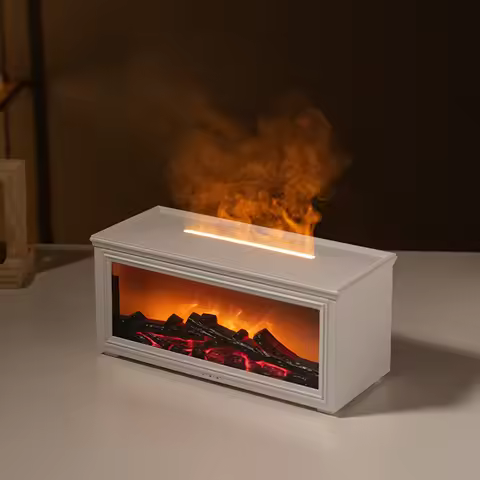 7 colors of essential oil fireplace diffuser mini flame aromatherapy fireplace humidifier aromathera