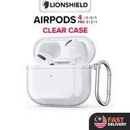 (MY) LionShield AirPods Pro Gen 3/2/1 / AirPods 4/3/2/1 Clear Case - Transparent TPU Cover Casing