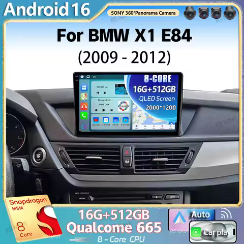 Android 16 For BMW X1 E84 2009 - 2012 2K QLED Android Car Radio Multimedia Video Player GPS AI Voice