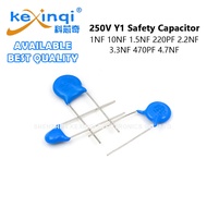 (5pcs) Y1 Safety Capacitor 250V 1NF 10NF 1.5NF 220PF 2.2NF 3.3NF 470PF 4.7NF 102 103 222 471 472 Cap