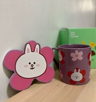 絕版 Line Friends 熊大 兔兔 百老匯 陶瓷杯 杯墊 Mug with coaster 可入微波爐 洗碗碟機 Hello Kitty 保溫杯 水杯 生日禮物 7-11 杯