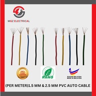(Per Meter)1.5mm/2.5mm PVC Auto Cable/Electrical Cable (100% Pure Copper)
