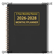 QINJUE Calendar Book, 2026-2028 Smooth Writing 3 Years Monthly Planner, Portable A4/A5 Annual Summar